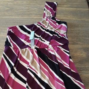 NEW! APT 9 ONE SHOULDER  MULTICOLORED TOP SZ S